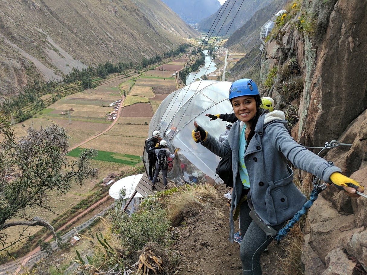 Antonia Aviles at the top of Sky Lodge in the Sacred Valley of the Incas.