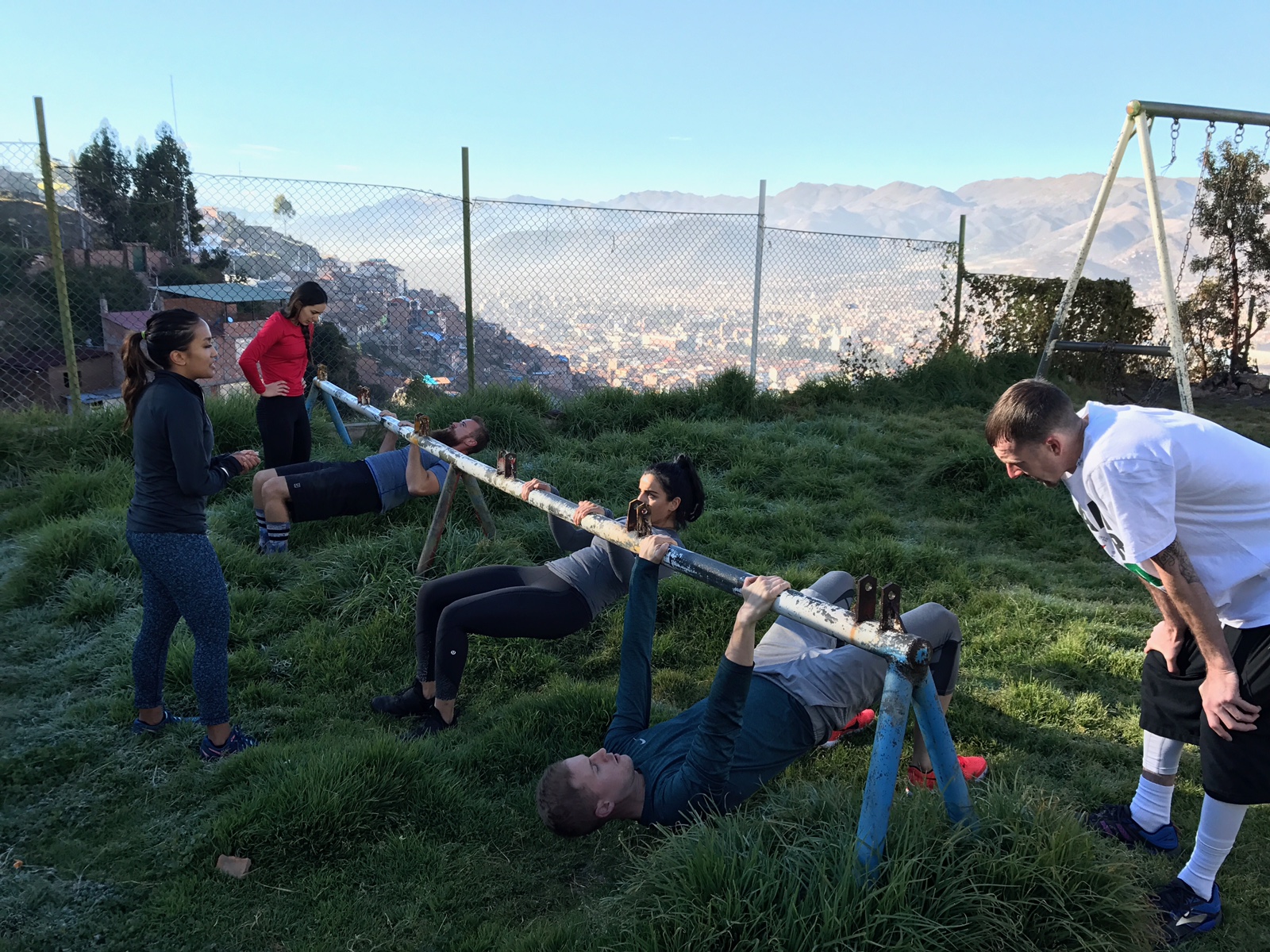 Warrior Retreats workouts in the favellas of Cuzco, Peru